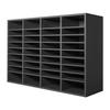 Wooden Literature Organizer 36 Compartments with Adjustable Shelves Grey