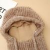 Fluffy Balaclava Hat Korean Style Hooded Cap Cute Knitted Hat  for Women