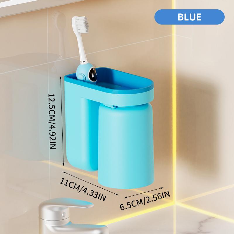 1PC Toothbrush Cup Multi-function Punch-free Toothbrush Holder for Bathroom Wall-mounted Cups Gargle Plastic Products Home