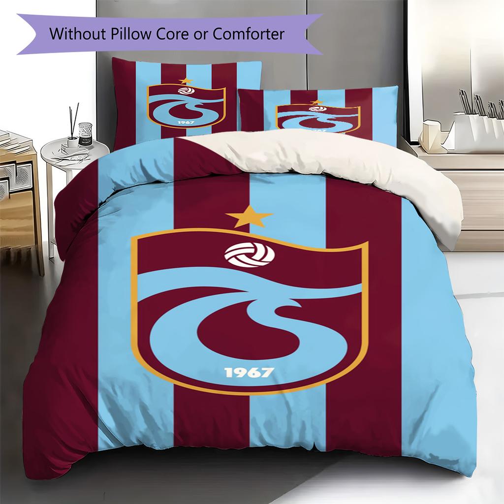 Trabzonspor Pattern Bedding Set Quilt Cover Pillowcase Home Decor Gift (1 * duvet cover + 2 * pillowcase, without core)