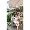 [] There is an inner ballet style polo collar dress women's short-sleeved skirt slim-fitting fluffy a-shaped skirt