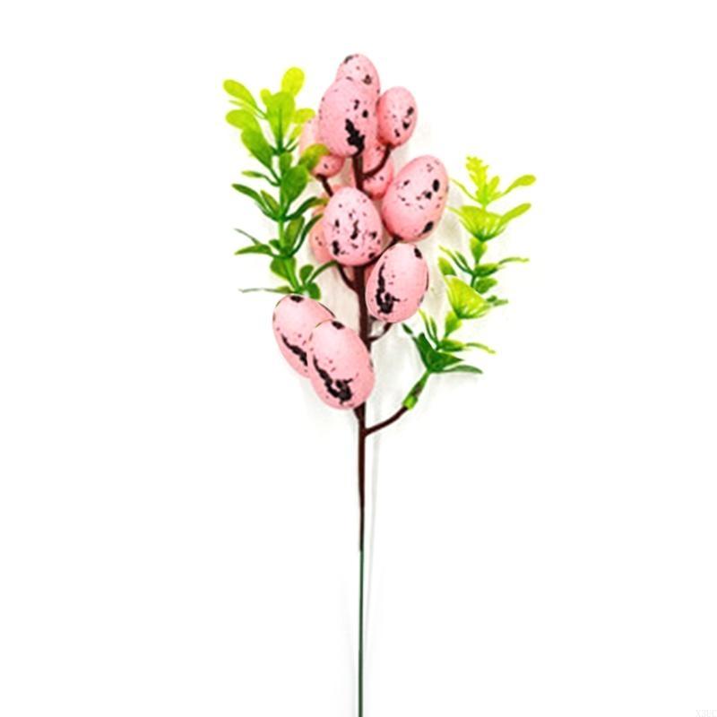 

Easter Egg Cuttings Artificial Flowers Branch Colorful Painting Foam Bird Eggs Decoration DIY Craft Home Spring X3UC розовый