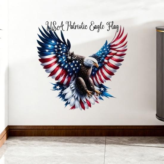 Bald Eagle Wall Sticker Reusable Electrostatic Wall Decals Waterproof Moisture-Proof Wall Sticker for Home Living Room Bedroom Decor