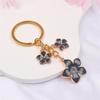 Lovely Cherry Blossom Keychain Three Flower Pendant Key Ring Fashion Bag Accessory for Girls Birthday Gift School Bag Decor