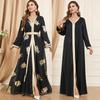 3371 Middle Eastern Spring Fashion Muslim Women's Abaya Two-Piece Dress