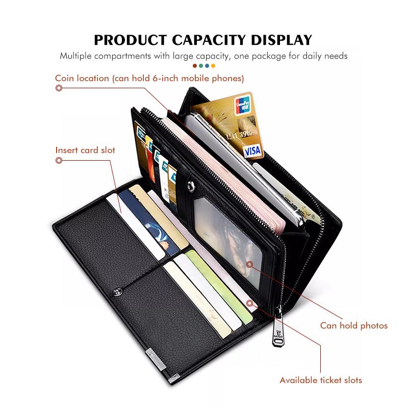 For Mitsubishi Men's Long Wallet Multi-card Slot Card Holder Business Wallet Outlander Lancer L200 ASX Pajero Grandis Eclipse