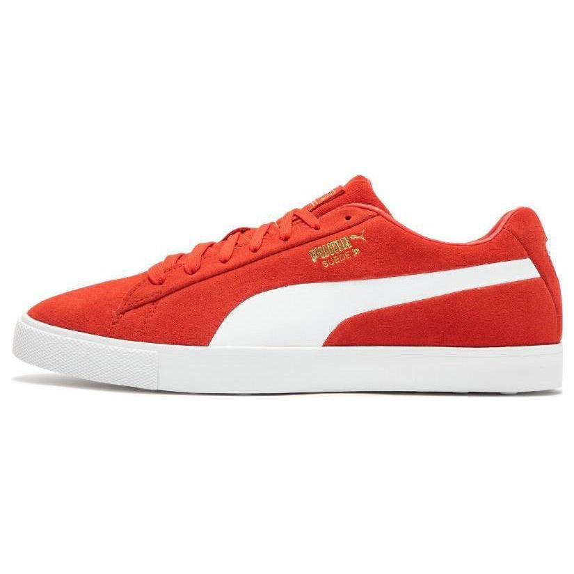 PUMA Fusion Suede For All Time LE Golf Shoes  Red White  Men s 379823-01 EU 41
