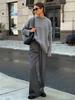Winter Women's Oversize Sweater Burgundy O-neck Vintage Pullover Women Jumper Basic Gray Female Warm Knitted Sweaters for Women