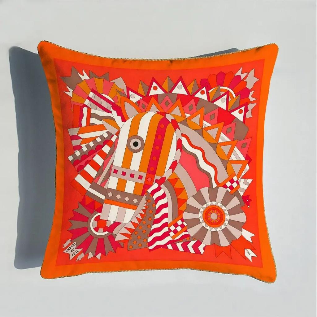 40/45/50/60cm Throw Pillow Polyester Cushion Cover Print Palace Rose Horse Pattern Sofa Couch Pillows for Home Decor Pillowcase