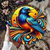 Vintage Style Metal Tin Sign Colorful Crow Art Weatherproof Wall Decor Home Office Gift
