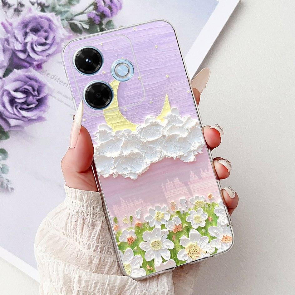 New For Xiaomi Redmi 13x 4G Case Cute Cartoon Panda Machine Flower TPU Soft Silicone Cover For Xiomi Redmi 13X Shockproof Bumper