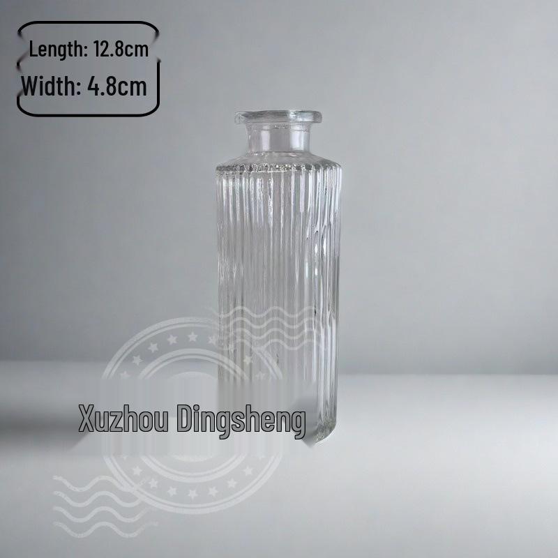High-End Retro Glass Vase Set: Floor-Standing Transparent Ornaments In Soft Ins Style