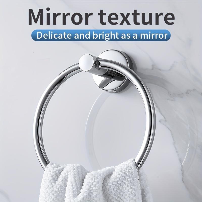 1 Piece Stainless Steel Towel Ring, Wall Mounted Rust Proof Circular Towel Holder Drilling Towel Rack Bar Suitable For Bathroom Lavatory