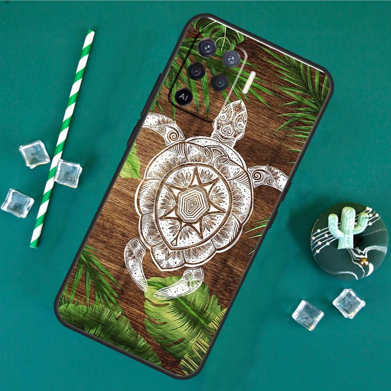 Turtle Wood Pattern Case For Oppo A80 A40 A60 A16 A76 A96 A91 A15 A17 A74 A94 A54 A57S A18 A38 A58 A78 A98 Cover