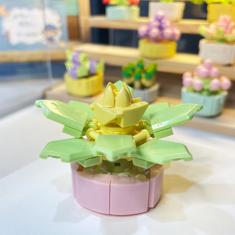 Topfkultur Blume Baustein Ziegel DIY Pflanze Spielzeug Weihnachtsgeschenk für Mädchen Erwachsene Kind Simulation süße Desktop-Dekorationen