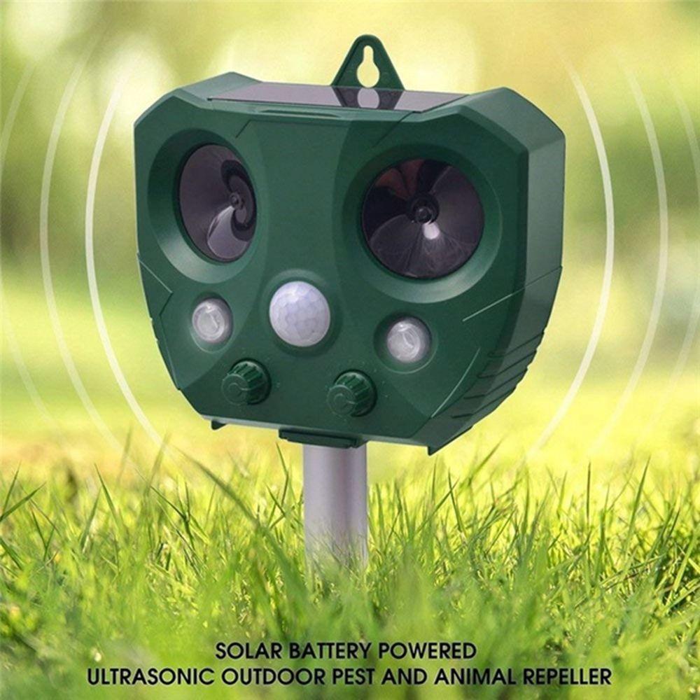 Outdoor Solar Powered Garden Cat Bird Ultrasonic Pest Control Dog Chaser Animal Repeller Repellent