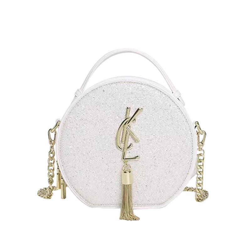 New Niche High-end Versatile Round Luxury Shoulder Bag, Fashionable Chain Crossbody Small Round Bag