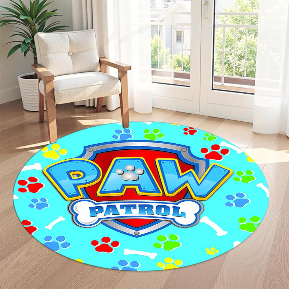 Paw Patrol Round Floor Mat Suitable for Living Rooms Game Room Study Room Bedrooms Antislip Round Carpet Decorate Offices Spiritual Gift