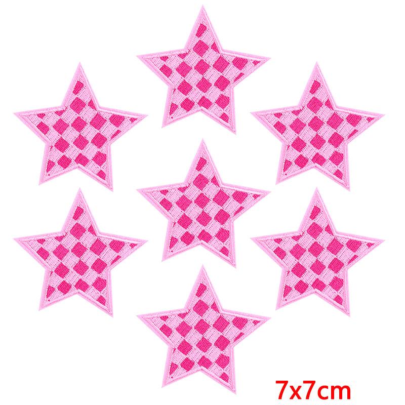 10PCS Wholesale Pink Bow Crown Lips Embroidery Patches For Clothing DIY Thermoadhesive Patches On Clothes Iron On Patch Backpack