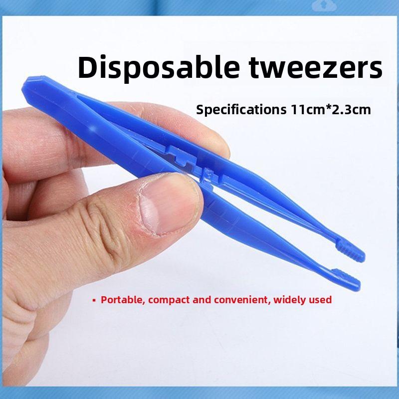 One-time Small Forceps Plastic Curved Head Ps Clamp Emergency Kit Accessory 11cm X 2.3cm Essential and Portable