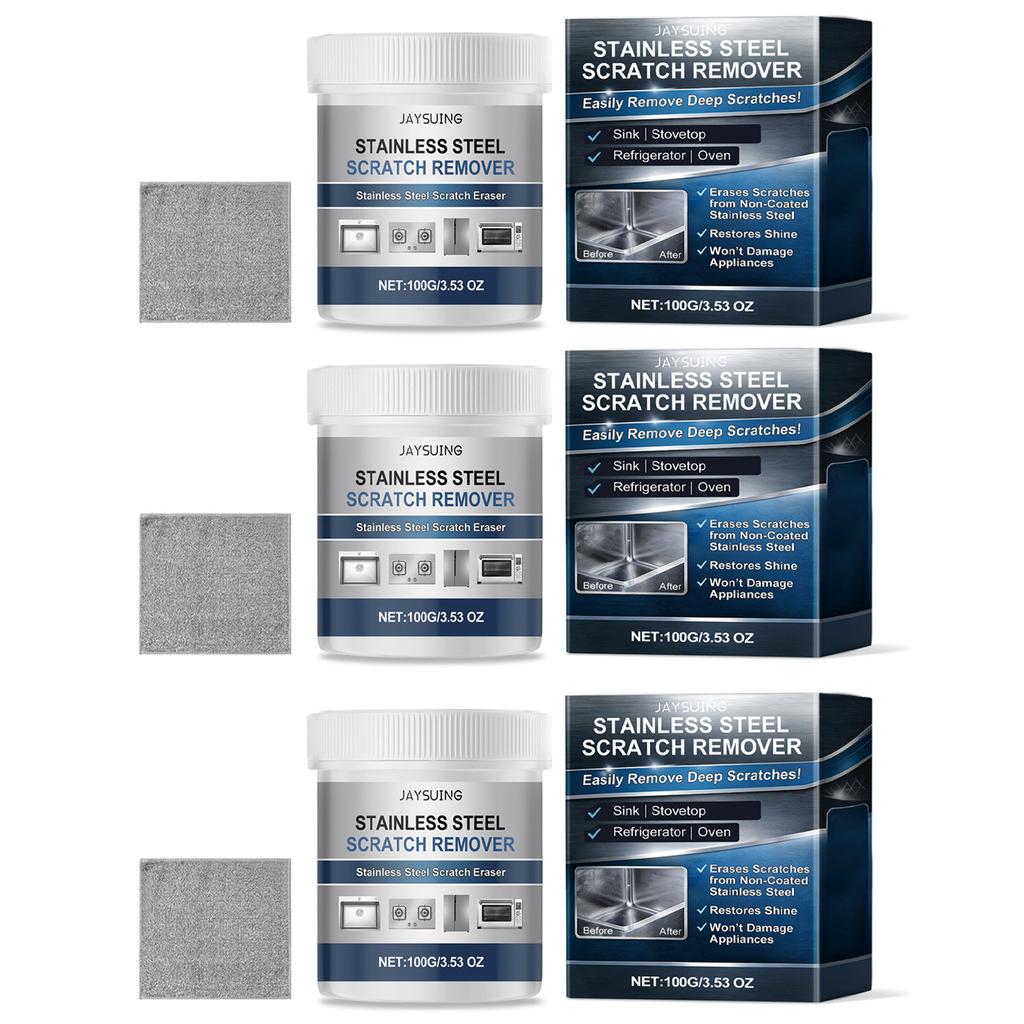 Stainless Steel Scratch Remover Quickly Removes Rust Effectively Cleans Stains Long Lasting Shine Builder Metal Polishing Creams