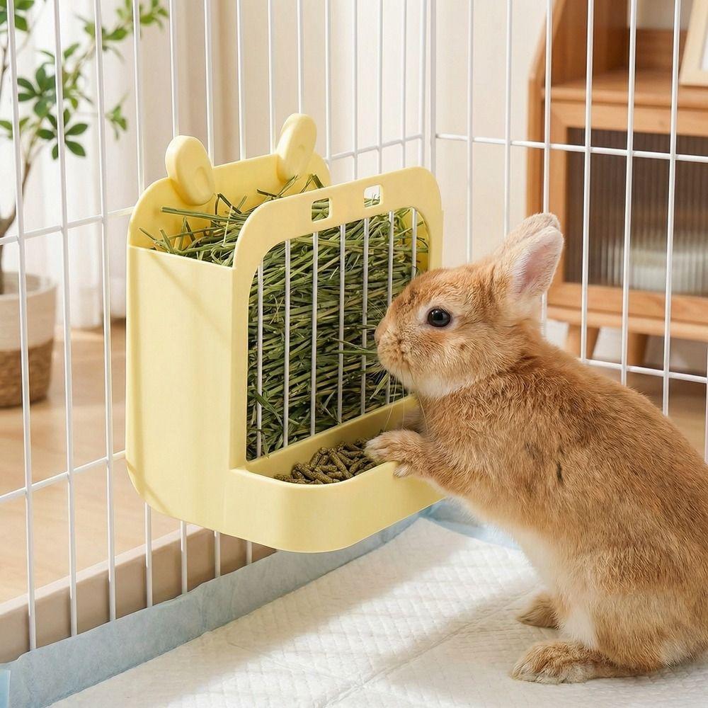 Wall Hanging Rabbit Hay Rack Chew Proof Pet Food Dispenser Practical Grass Rack  Indoor Rabbit Cage