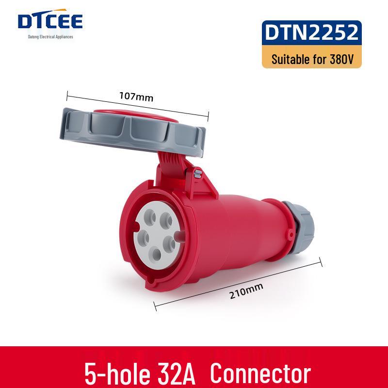 IP67 Waterproof Aviation Connector, 3-4-5 Core, 16/32A, Three-Phase Four-Wire, Non-Explosion-Proof