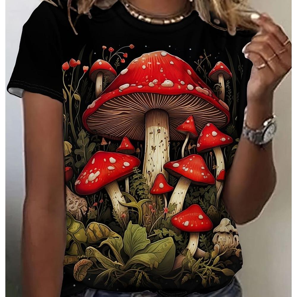 Women's T-shirt with round neck and short sleeves