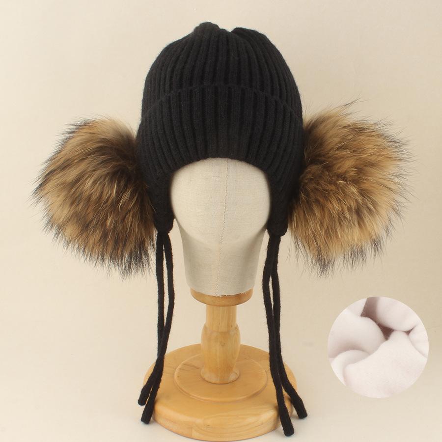 Kids Winter Warm Knitted Set Pom‑pom Hat Scarf Gloves 3‑Pcs Set Or Single Beanie Hat Windproof Ear Protection For Boys Girls Cold Weather Outdoor