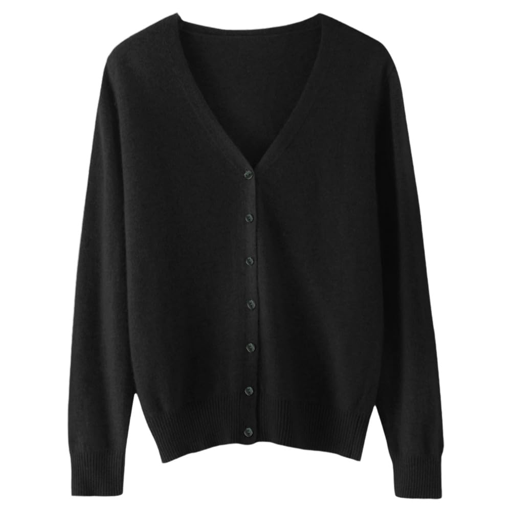 Knit Cardigan Sweater and Elegant Feminine Loose Open High Everyday Wear [ANGJ] Women's [Flattening Look] Outerwear, V-Neck, Fit, Front, Stretchy,