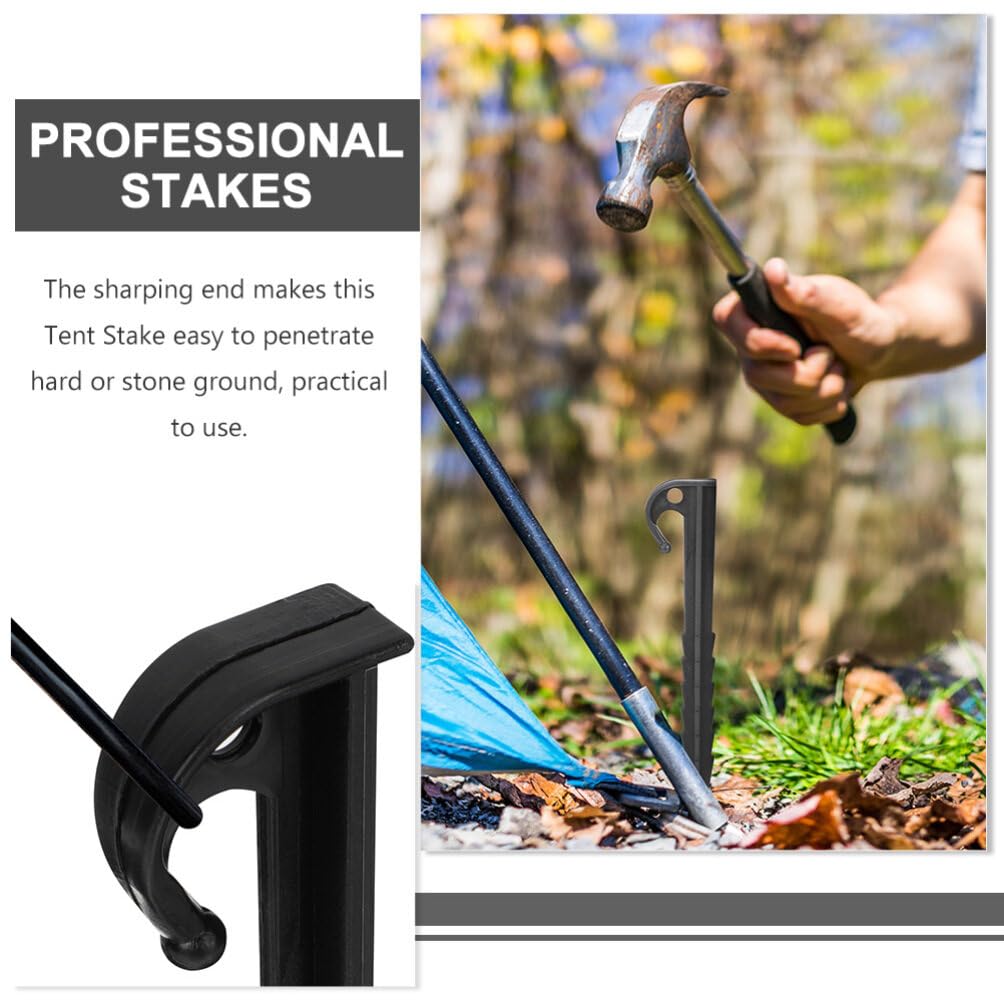 TENDYCOCO Tent Pegs, Plastic Pegs, Camping Pegs, High-Strength Resin, Lightweight, Smooth Drive-In, Hard To Pull Out, Plastic Stakes, 100pcs