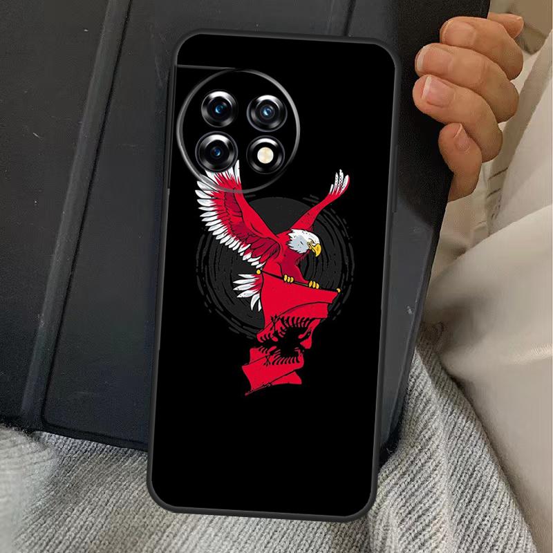 Albania Flag Eagle Case For OnePlus 13R 12R 10R 13T 10T 8T 15 13 12 11 Nord CE 4 3 2 Lite N20 N30 Nord 5 Cover