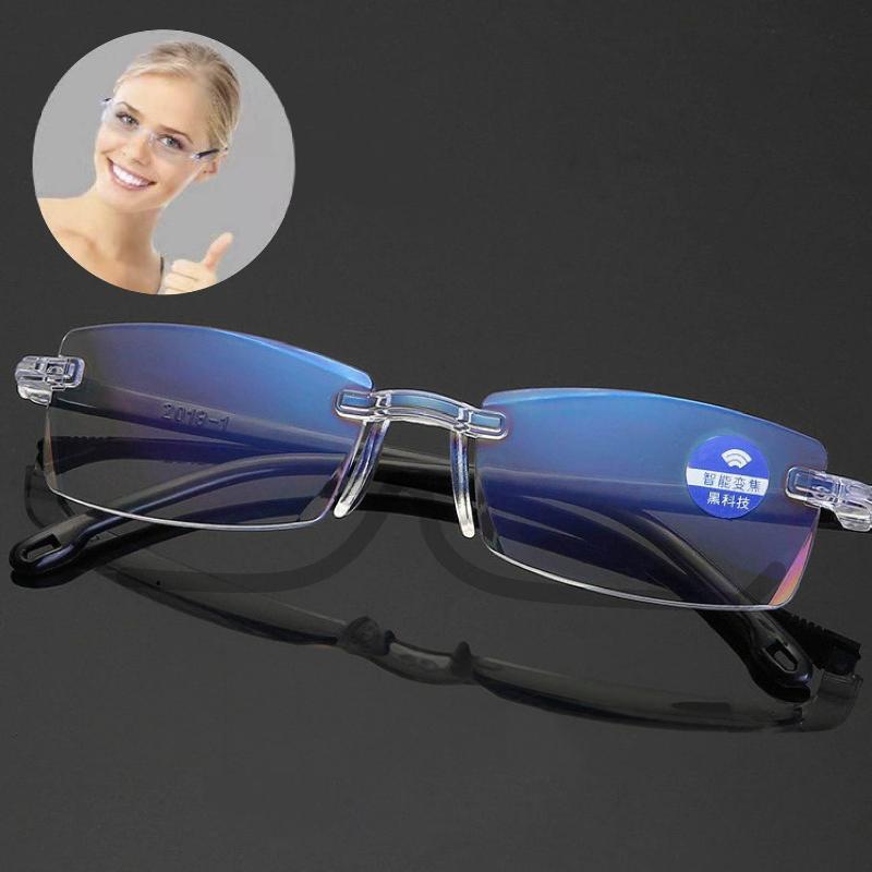 Reading Glasses Men Diamond Cut Lenses Presbyopia Eyeglasses Ultralight Rimless +1.0 To +4.0