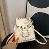 Ielgy Silver Backpack Ladies All-Match Chain Commuter Small Backpack