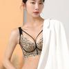 Leopard Lace Bra for Women Sexy Gather and Adjustment Bra Push Up Bra Wide Back Strap Invisible Bra Fancy Underwear