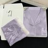 Recommends Simulated Silk Pajamas Women'S Long Sleeves Spring And Summer Simple High-End Women'S Loungewear