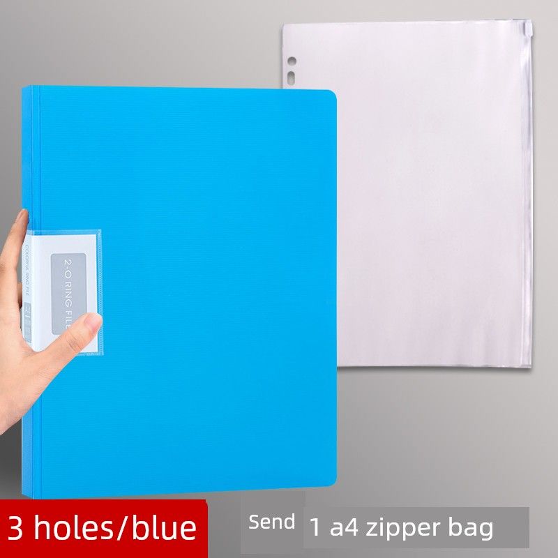 Four-Hole A4 Punch Loose-Leaf Binder 3-Hole Folder A4 Paper Clip Info Booklet Storage Paper Paper Perforated Shell