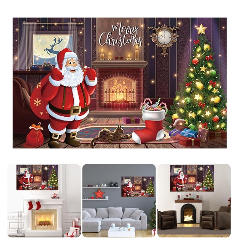 Large Christmas Backdrop Decorative Cloth 70.8x43.3Inch Polyester Fabric For Holiday Decorations And Family Gathering