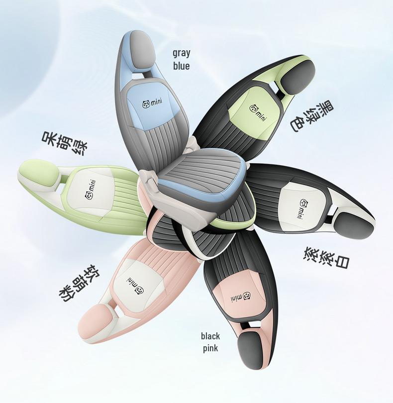 Panda Mini Cartoon Leather Car Seat Cover - Full Surround, Fits 23 Models, Cute Design