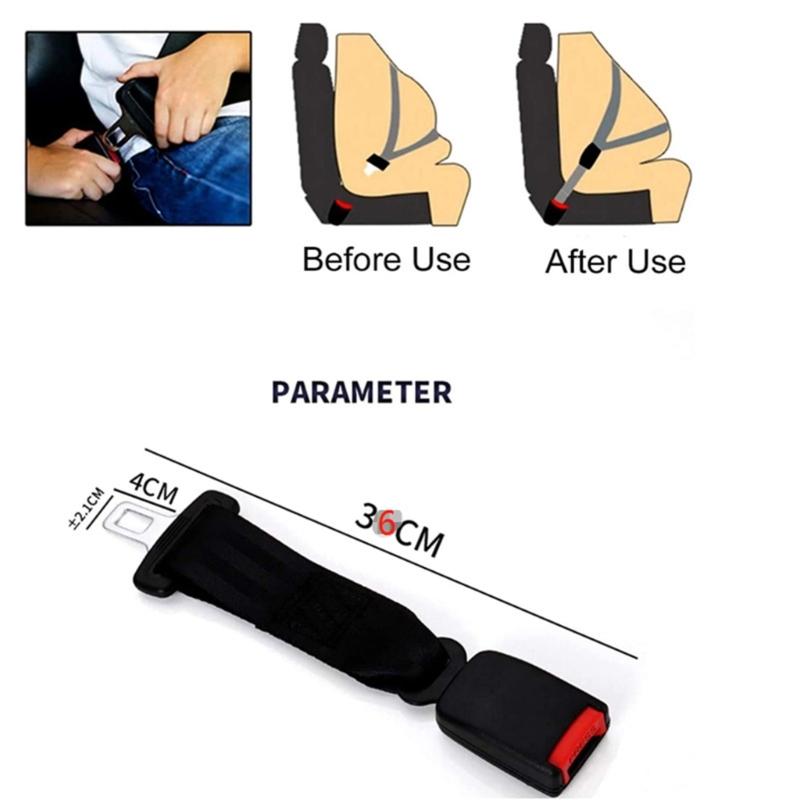 Double Automotive Seatbelt Extenders Heavy Duty ABS Seat Belt Lengtheners Ergonomic Design for Best Passenger Space