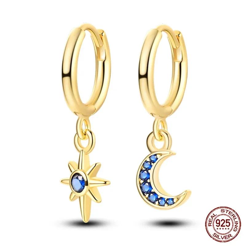 Silver 925 Heart CZ Cubic Zircon Round Daisy Flower Trio Stud Earrings for Women Silver S925 Original Fashion Jewelry