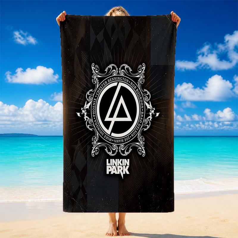 Linkin Park Print Microfiber Beach Towel Sand?Resistant Lightweight Towel For Swimming Outdoor Travel Use
