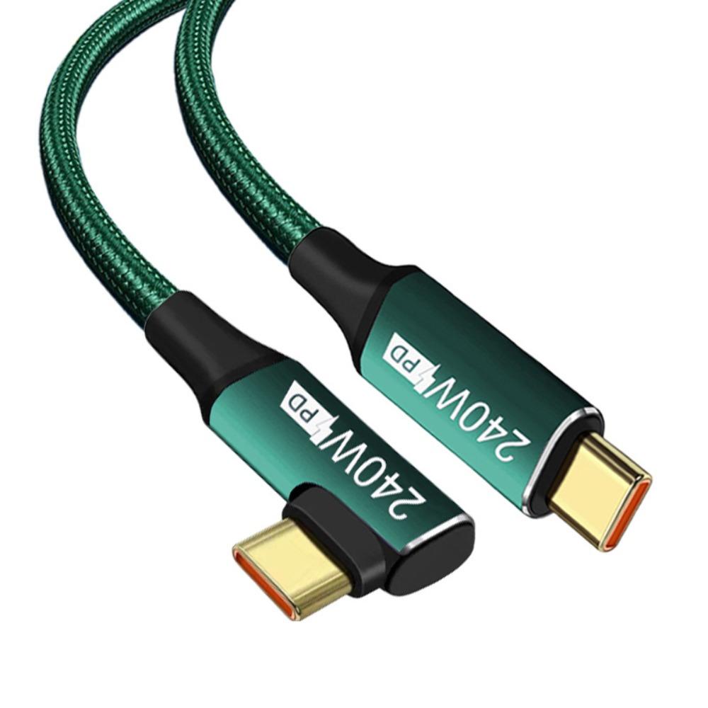 Type C Male to Male Fast Charging 90 Degree Angle USB C Cable Charging Cable Data Wire Data Cord