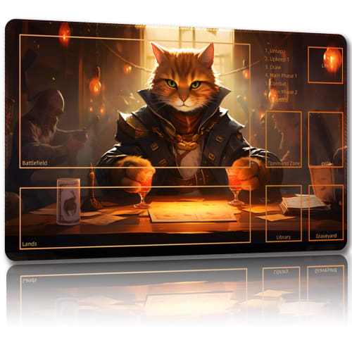 Malqiqi MTG Playmat with Free Storage Bag, 24x14 Inch Game Mat, TCG and Board Game Mat, Mousepad Desk Mat (Auxiliary Combat)