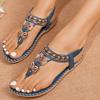 Bohemian Sandals Women Thin Soled Thong Sandal with Elastic Straps Comfortable Soft Sole and Cutout Slingback Sandalias