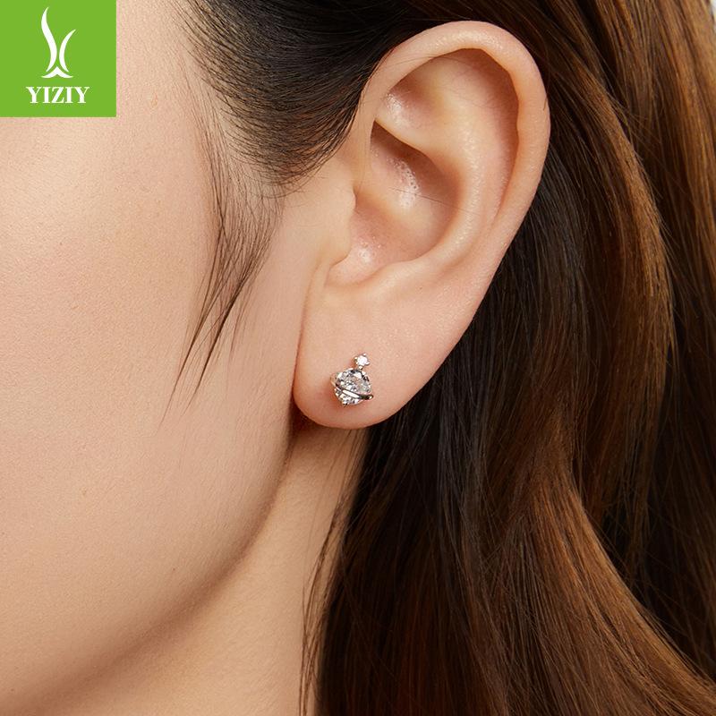 Simple Shining Zircon Planet Stud Earrings, Fashionable Light Luxury S925 Sterling Silver Stud Earrings.