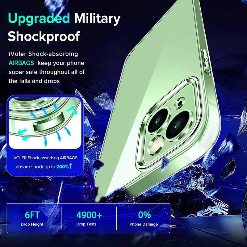 Shockproof Clear Silicone Soft TPU Case For iPhone 15 14 13 12 11 Pro Max 16 Plus Mini 17 Air Full Back Cover Shell Fundas