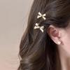 4Pcs/set of Women's New Golden Bow Mini Hairpins, Sweet and Cool Girl Bangs Hairpins and Hair Accessories