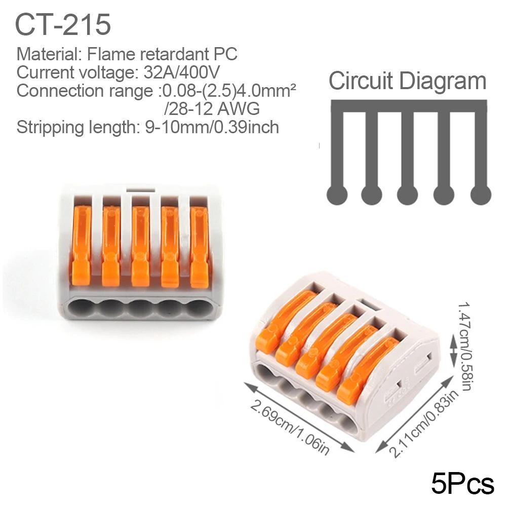 Mini Quick Wire Conductor Connector Universal Compact 2/3 Pin Splicing Push-inTerminal Block 1 in multiple out with fixing Hole