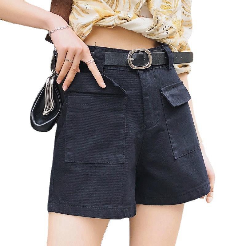 Wowen Classic and Minimalist Fashion Versatile Female Summer Outside Wear Loose Bf Wind High Waist Thin A Word Casual Work Denim Shorts Individuality
